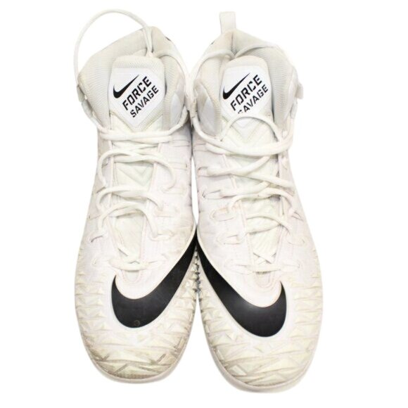 Nike Sz 16 Football Cleats Force Savage White Black 923304-101 - Picture 3 of 11